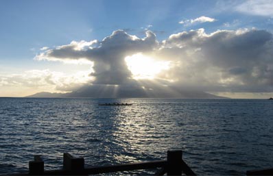 sunset in tahiti